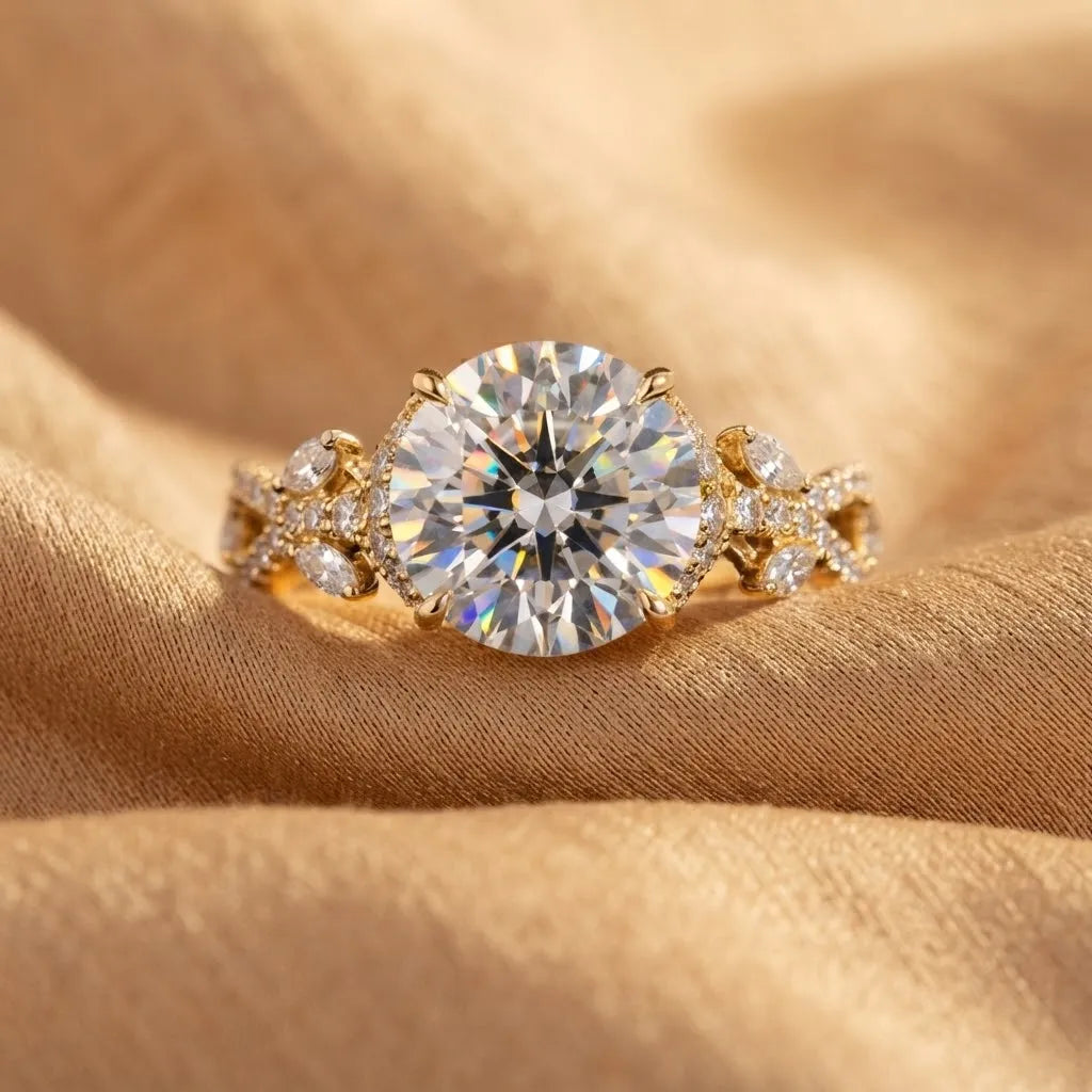 Timeless Elegance: Vintage Twisted Lab Diamond Anniversary Ring in 14K Gold--Last Day Sale-90% OFF🔥