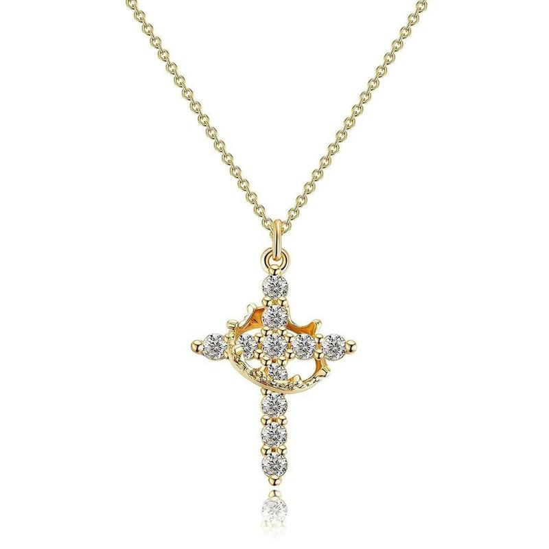 csandiva™ 14K Gold Rotatable Crown Cross Necklace - Discreet Anxiety Relief & Elegant Faith Jewelry | Claim 90% OFF Today🔥