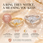 The Heart-Tied Bow Ring — A Brilliant Heart-Cut Crystal Statement Ring Made to Celebrate Love, Milestones & You | Gold or Silver | Last Day Sale-90% OFF🔥