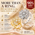 Lucky Clover Spinner Ring – Wear Your Luck, Spin Into Calm | 925 Sterling Silver & Lab-Grown Diamond Sparkle | Gold or Silver | Last Day Sale-90% OFF🔥
