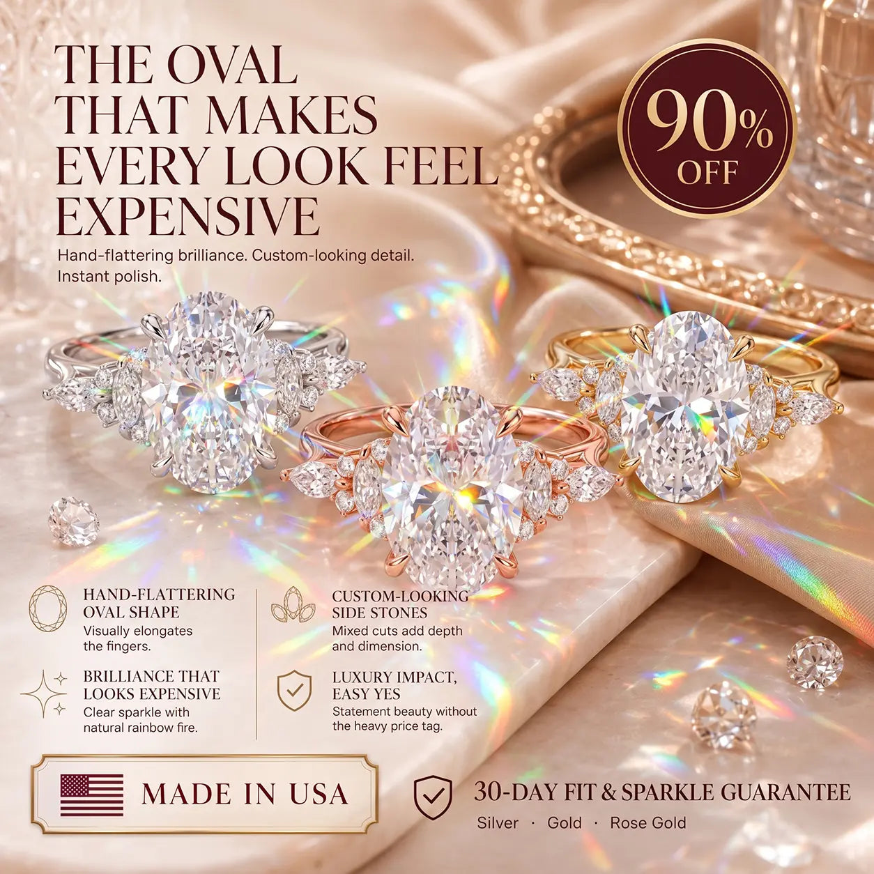 The Hand-Flattering Oval Moissanite Ring That Makes Every Look Feel More Expensive-Last Day Sale-90% OFF🔥