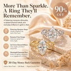The Marquise Crown Lab-Grown Diamond Ring Set — A Three-Piece Bridal Stack Made for Your Forever | Gold or Silver | Last Day Sale-90% OFF🔥