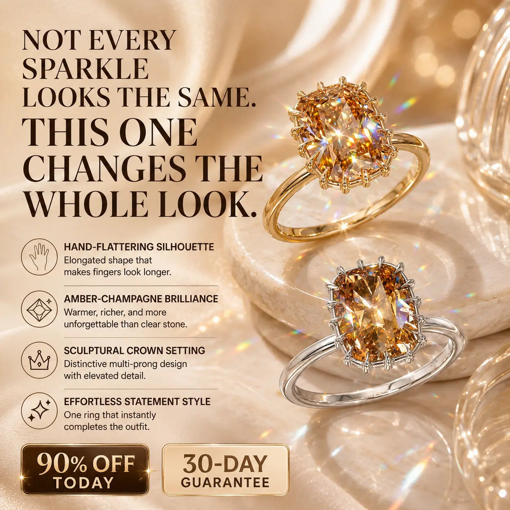 The Golden Hour Crown™ Elongated Cushion Lab-Grown Diamond Ring-Make Fingers Look Longer, Complete Every Outfit & Turn Everyday Moments Into Something Unforgettable | Gold or Silver | Last Day Sale-90% OFF🔥