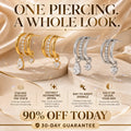The Three Wishes™ Asymmetric Sparkle Hoop Earrings, One Piercing, A Whole Look — Asymmetric Triple-Row Sparkle Hoop Earrings with Floating Pear, Round & Heart Charms | Gold or Silver | Last Day Sale-90% OFF🔥