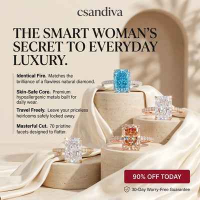 csandiva™ The "Timeless" 9.0ct Radiant Ring - Smart Luxury Alternative & Zero Anxiety Glamour | Claim 90% OFF Last Day🔥