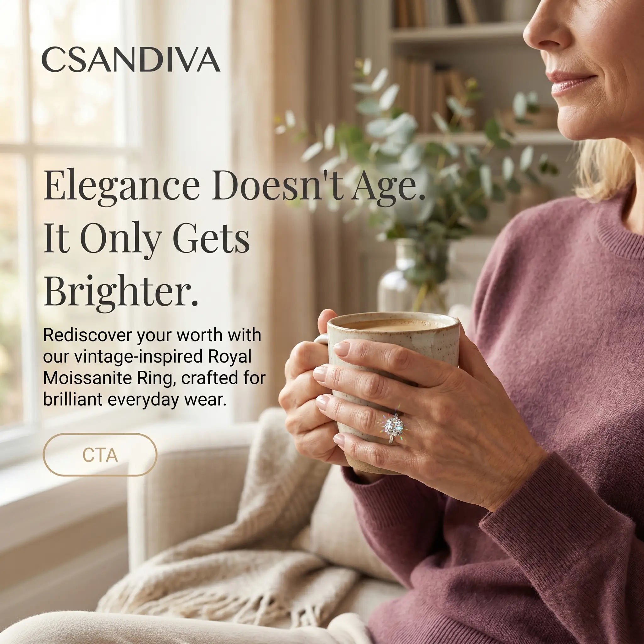 Csandiva™ Hand-Forged Vintage Moissanite Crown Ring | Butter-Smooth Micro-Pavé, Hypoallergenic Elegance | 90% OFF Last Day 🔥