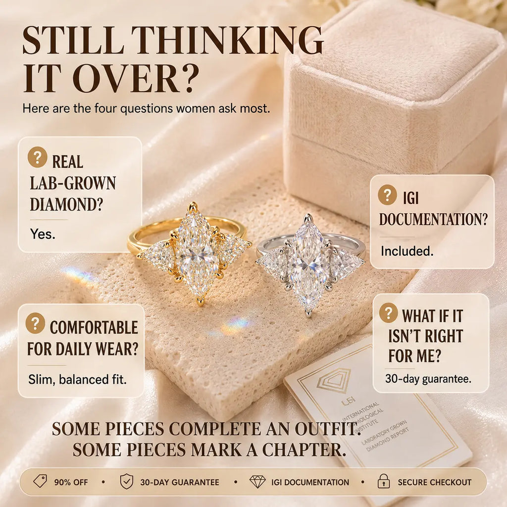 The Marquise Embrace™ Lab-Grown Diamond Three-Stone Ring – Elongated Brilliance, Flattering Elegance & Meaning for Every Chapter | Gold or Silver | Last Day Sale-90% OFF🔥