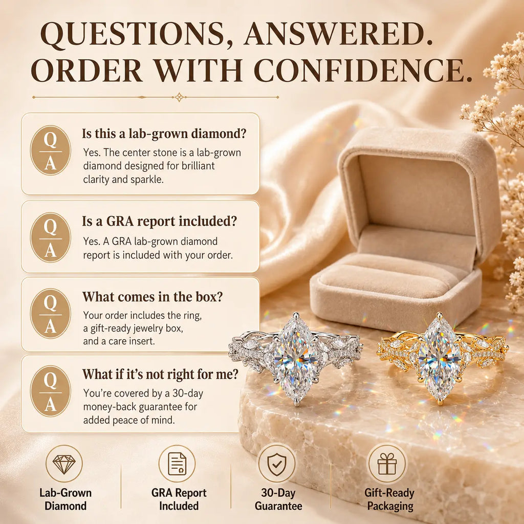 The Marquise Crown Lab-Grown Diamond Ring Set — A Three-Piece Bridal Stack Made for Your Forever | Gold or Silver | Last Day Sale-90% OFF🔥