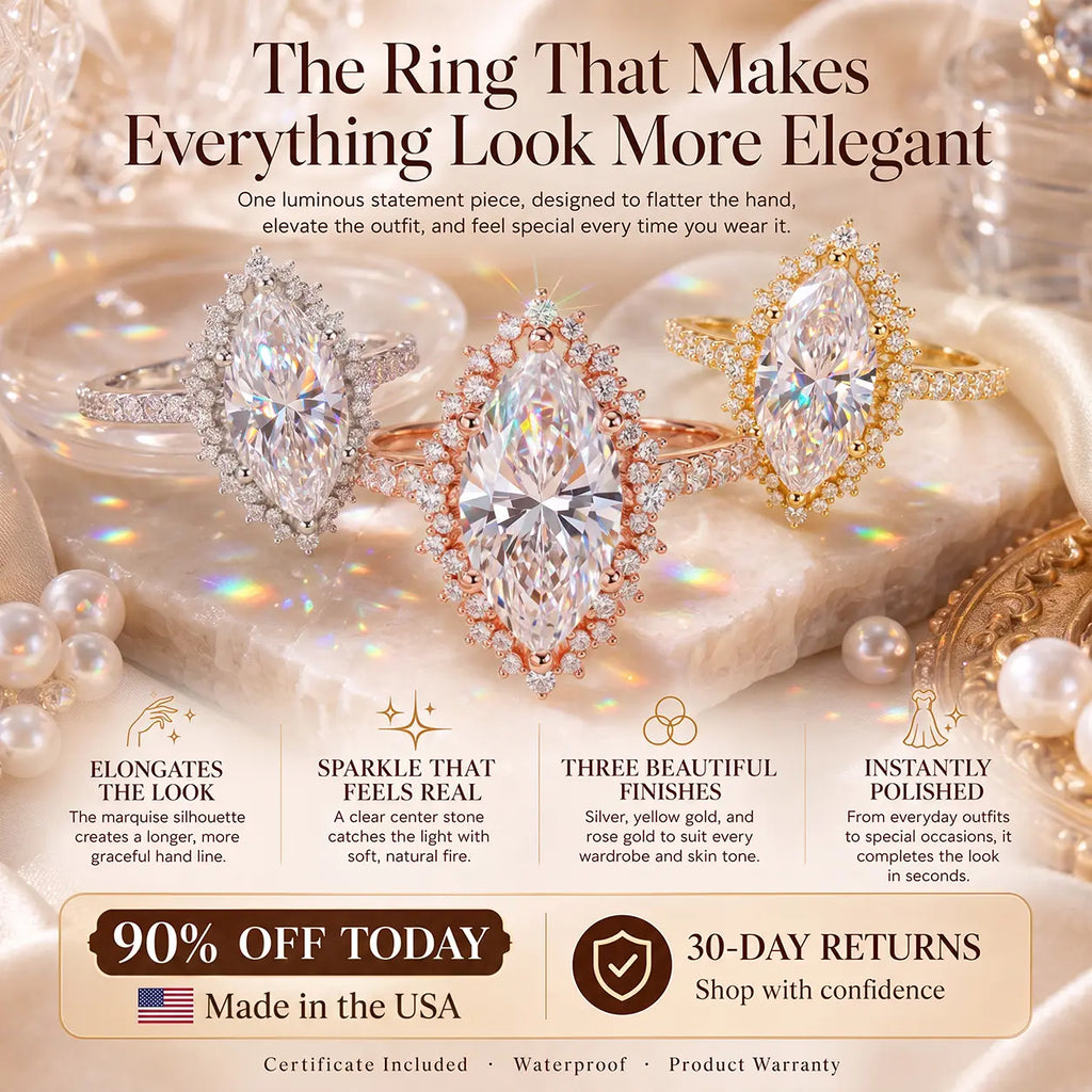 A Timeless Marquise Ring Designed To Make Every Moment Feel More Beautiful — Elegant Sparkle You’ll Love Wearing Every Day-Last Day Sale-90% OFF🔥