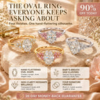 The Blush Bloom™ Oval Moissanite Ring — A Brilliant Oval Center Framed by Delicate Baby’s-Breath Sapphire Clusters in Gold or Silver | Last Day Sale-90% OFF🔥