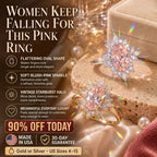 The Blush Aurora Pink Oval Moissanite Ring — A Luminous Blush Center, Flattering Oval Shape & Vintage Starburst Halo Made to Celebrate the Woman You’ve Become | Gold or Silver | Last Day Sale-90% OFF🔥