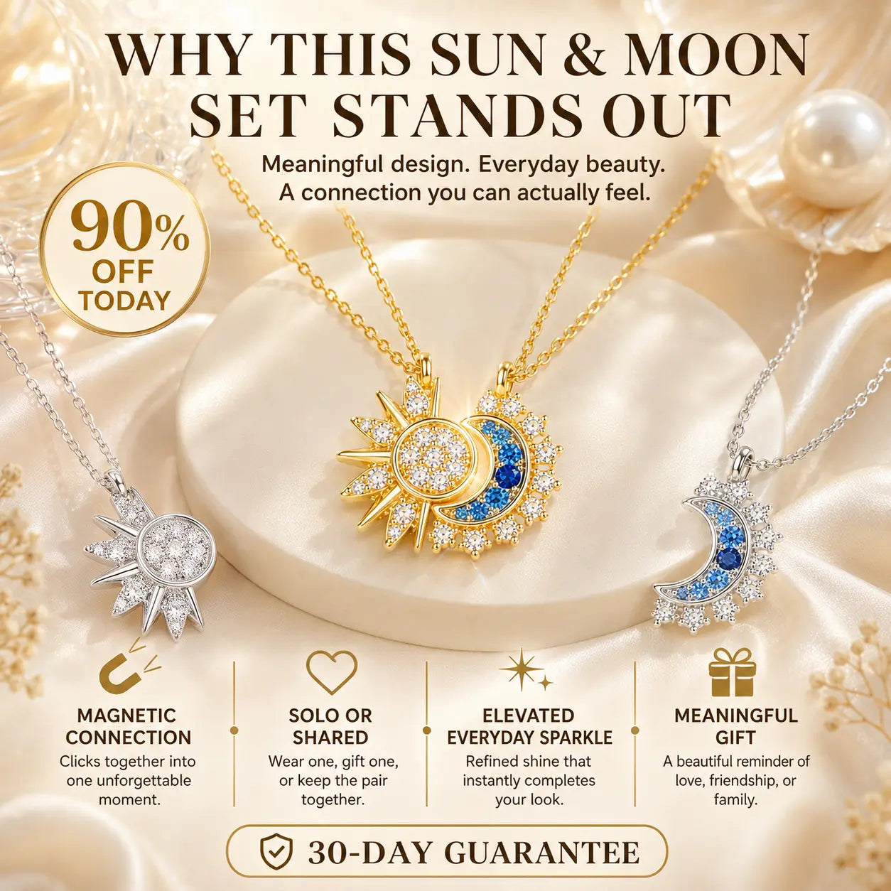 The Celestial Connection™ Magnetic Sun & Moon Necklace — Wear It Together, Share One Half, or Let the Pendants Reconnect Every Time You Meet | Last Day Sale-90% OFF🔥