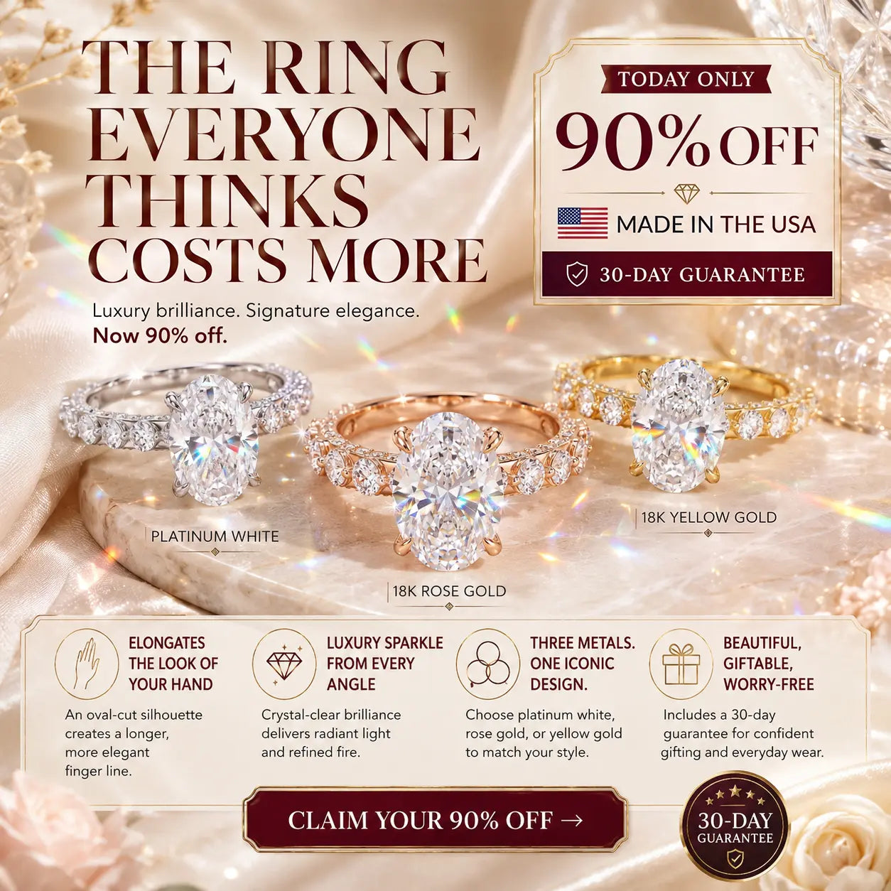 The Crown Oval™ — The Hand-Flattering 1–6 CT Lab-Grown Diamond Ring Designed to Make Your Fingers Look Longer and Every Outfit Feel Instantly More Elegant-Last Day Sale-90% OFF🔥