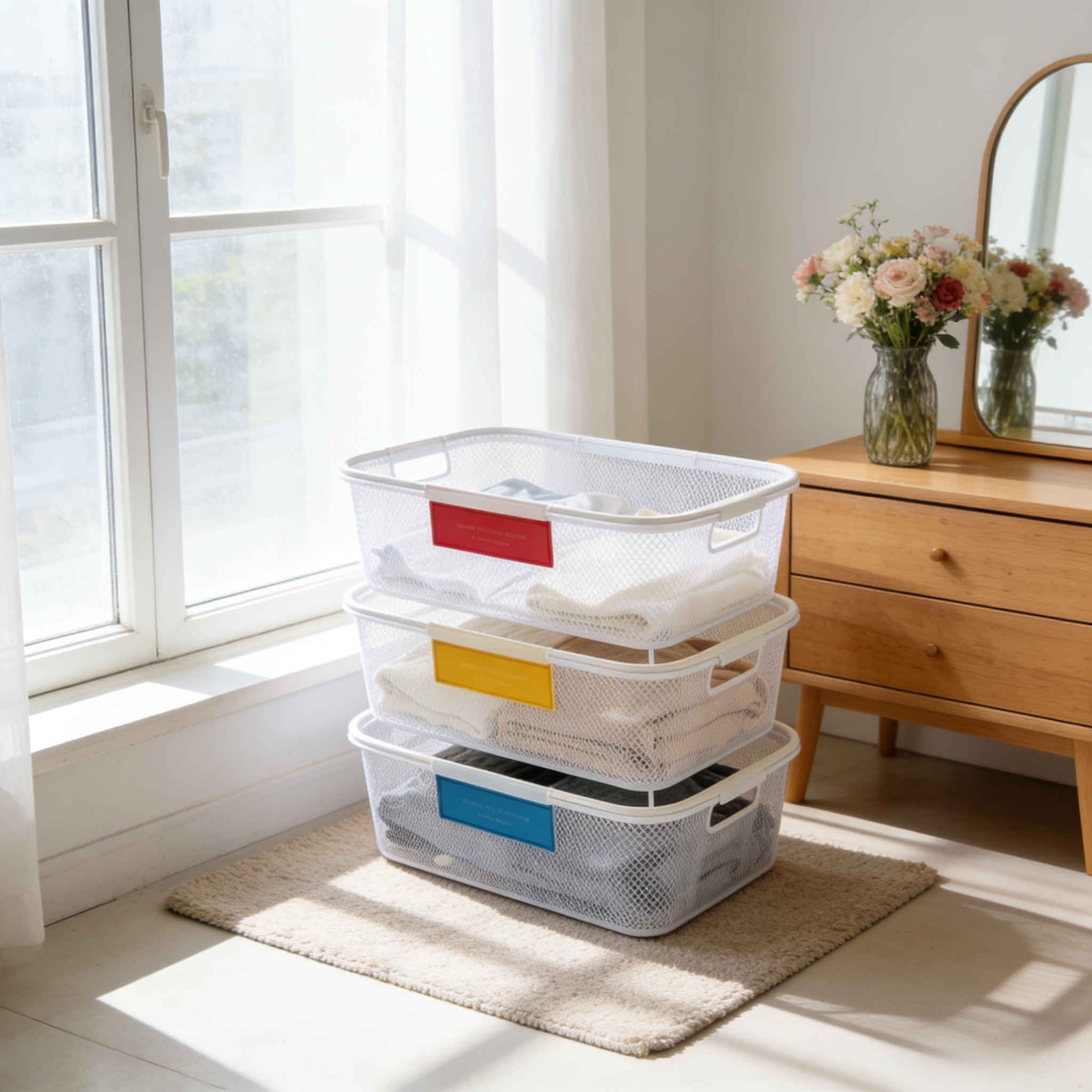 Breathable Stackable Closet Storage Bins