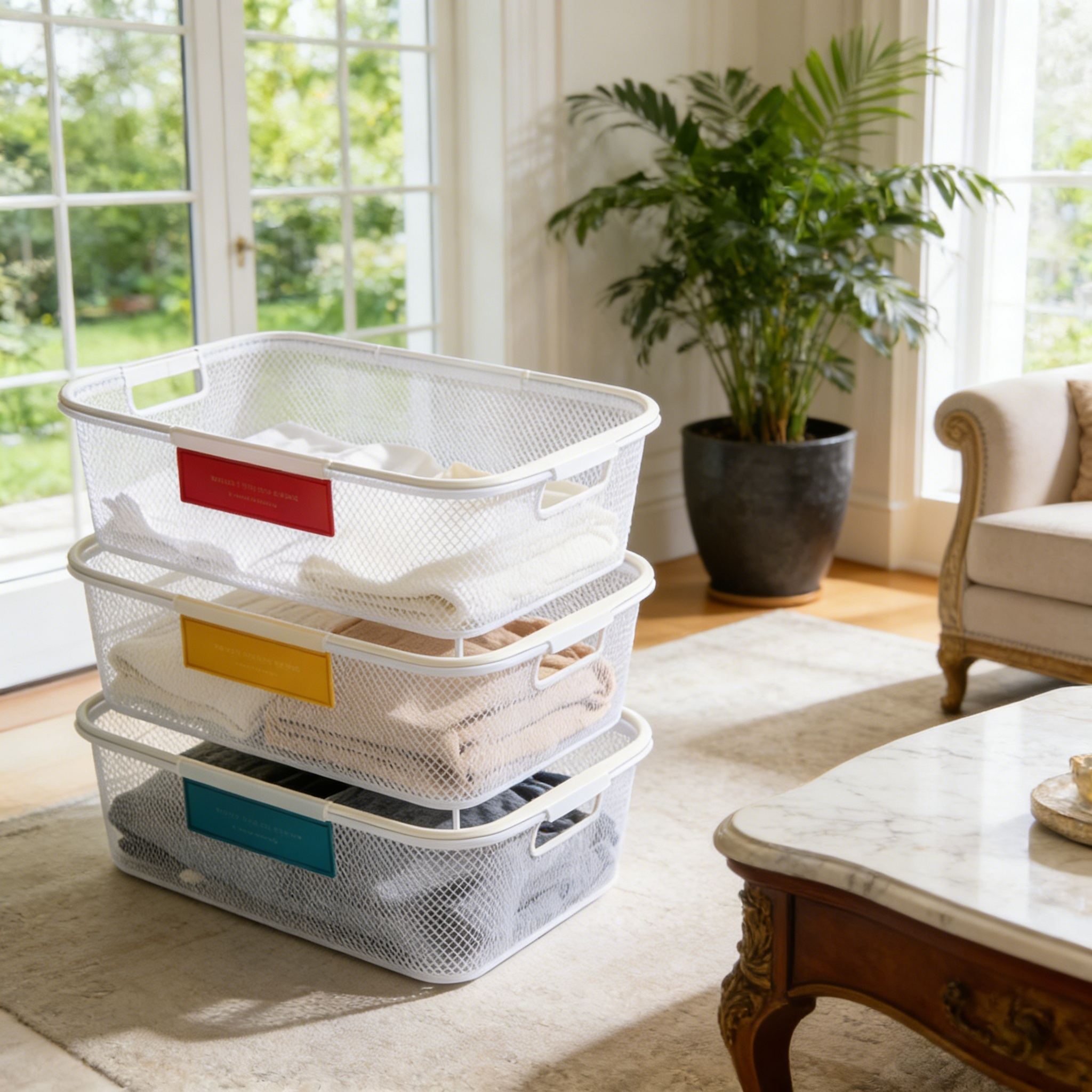 Breathable Stackable Closet Storage Bins