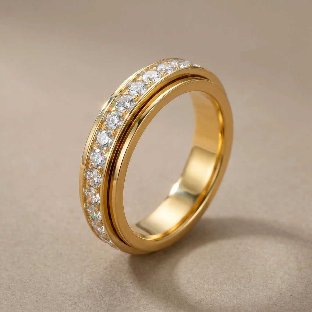 The Viral 18K Artisan Mindfulness Spinner Ring | Whisper-Quiet Elegance, Zero Green Fingers & A $10,000 Look | Last Day Sale-90% OFF🔥