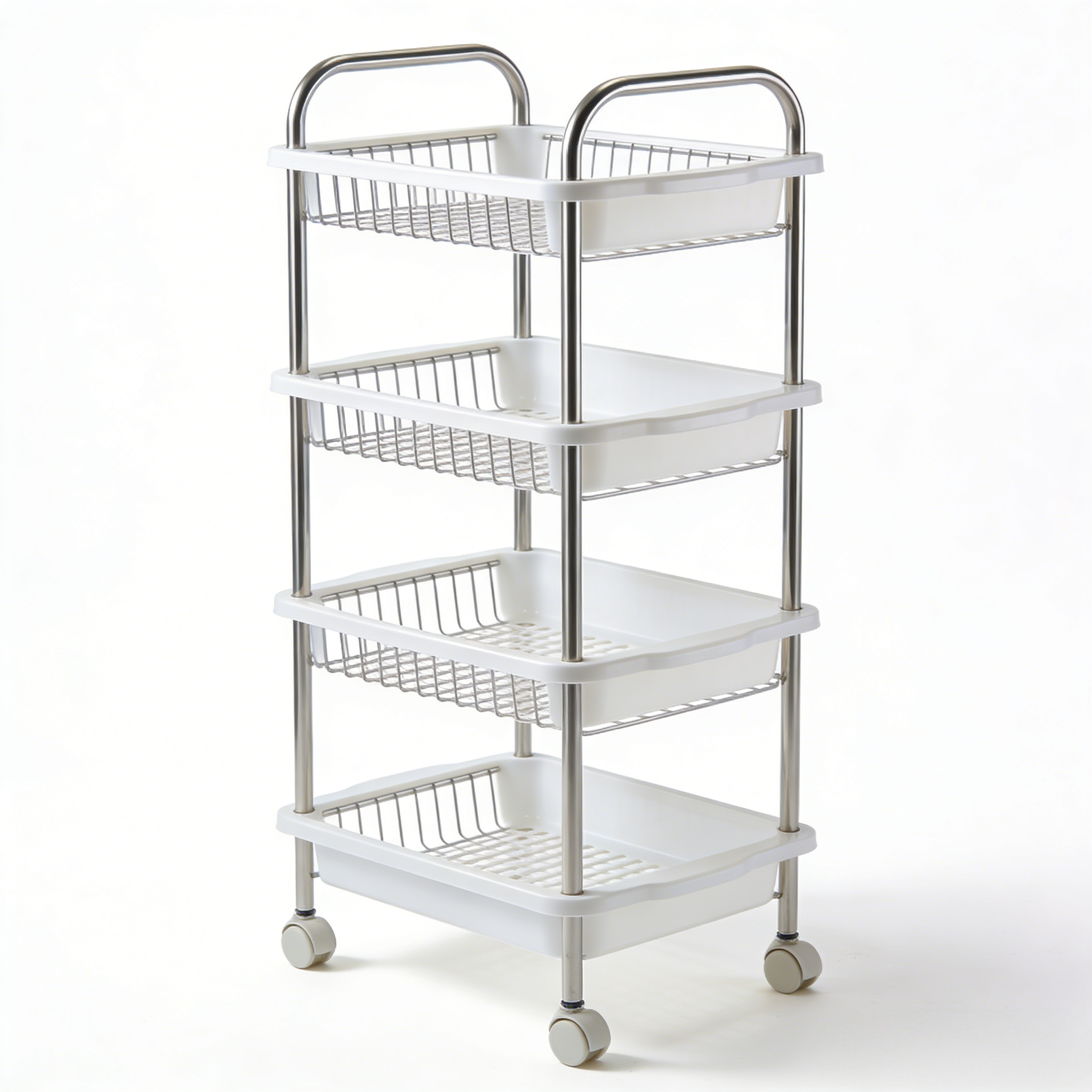 Slim Rolling Utility Cart with Metal Frame