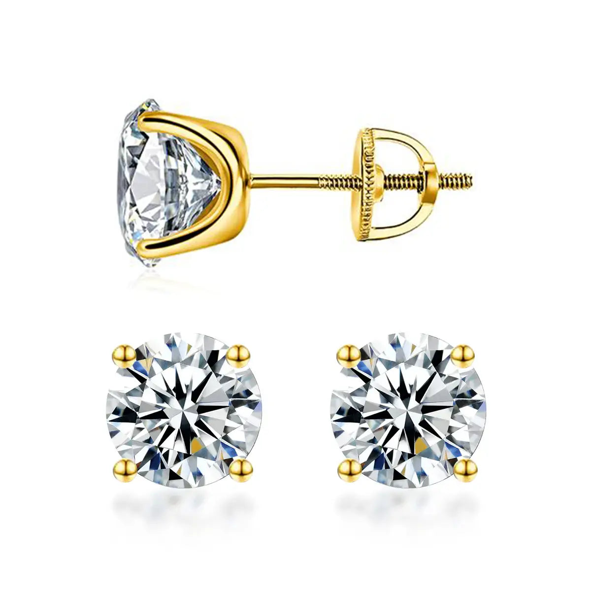 D-Color VVS1 Moissanite Stud Earrings — Exceptional Brilliance, Lightweight Comfort & Everyday Luxury Without the Diamond Price | Gold or Silver | Last Day Sale-90% OFF🔥