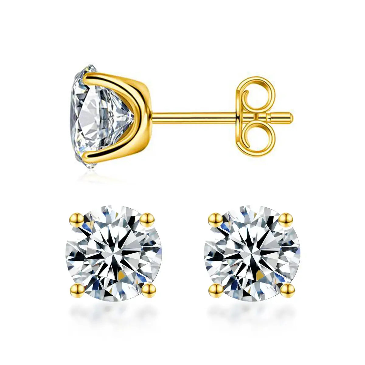 D-Color VVS1 Moissanite Stud Earrings — Exceptional Brilliance, Lightweight Comfort & Everyday Luxury Without the Diamond Price | Gold or Silver | Last Day Sale-90% OFF🔥