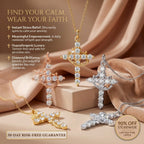 csandiva™ 14K Gold Rotatable Crown Cross Necklace - Discreet Anxiety Relief & Elegant Faith Jewelry | Claim 90% OFF Today🔥