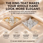 The Marquise Embrace™ Lab-Grown Diamond Three-Stone Ring – Elongated Brilliance, Flattering Elegance & Meaning for Every Chapter | Gold or Silver | Last Day Sale-90% OFF🔥