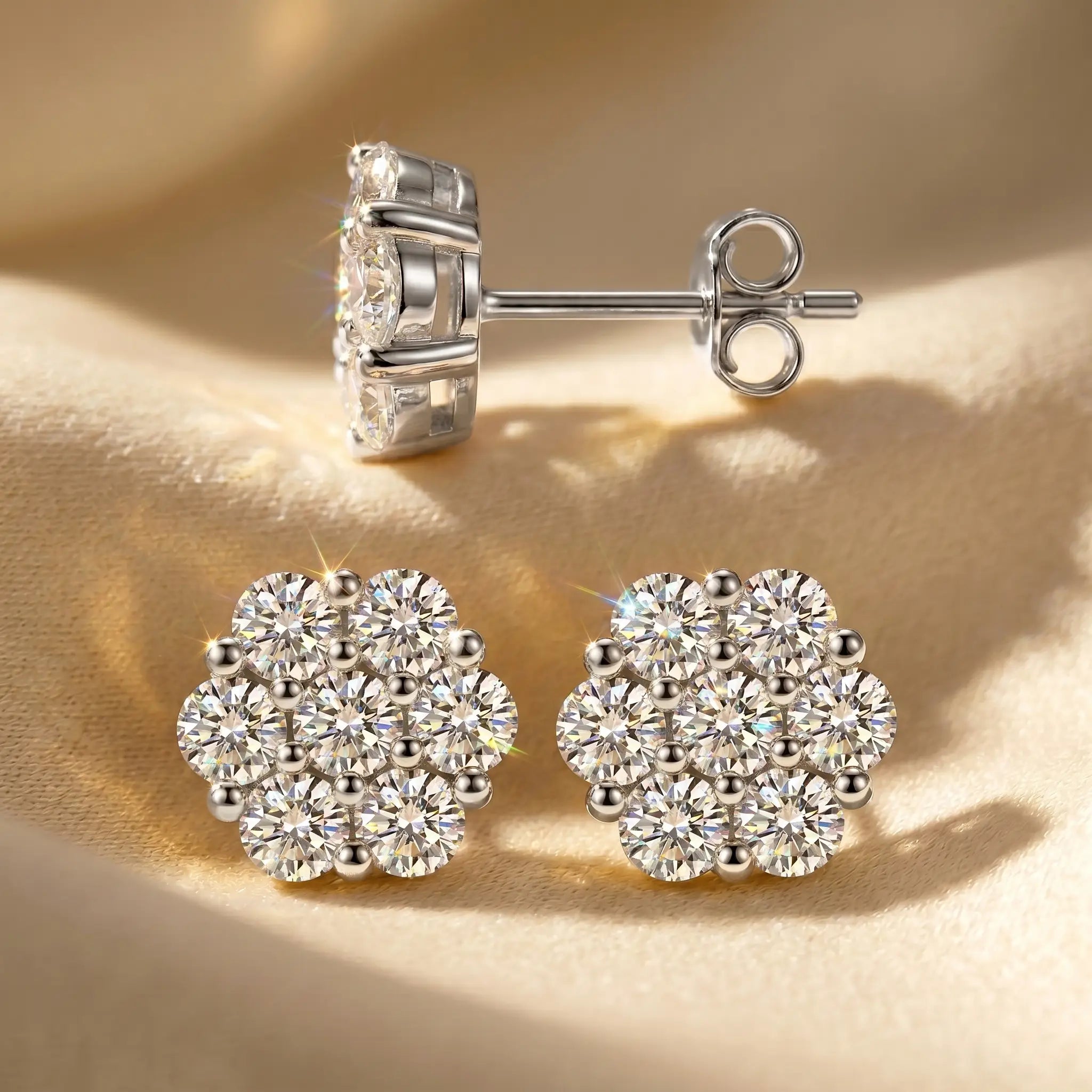 csandiva™ The Timeless Bloom Moissanite Studs - Zero Anxiety Elegance & Radiant Heirloom Alternative | Last Day 90% OFF🔥