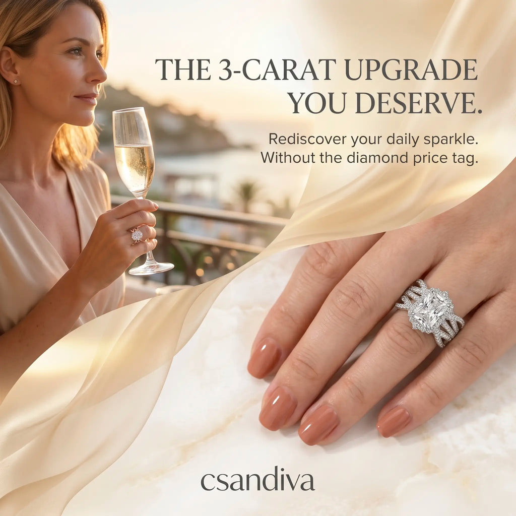 csandiva™ 3.0ct Vintage Nested Ring Suite - Smart Heirloom Alternative & Zero Anxiety Glamour | Claim 90% OFF Today🔥
