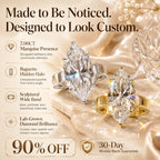 Made to Be Noticed — 7.00CT Marquise Lab-Grown Diamond Ring with Baguette Hidden Halo & Custom-Look Brilliance | Gold or Silver | Last Day Sale-90% OFF🔥