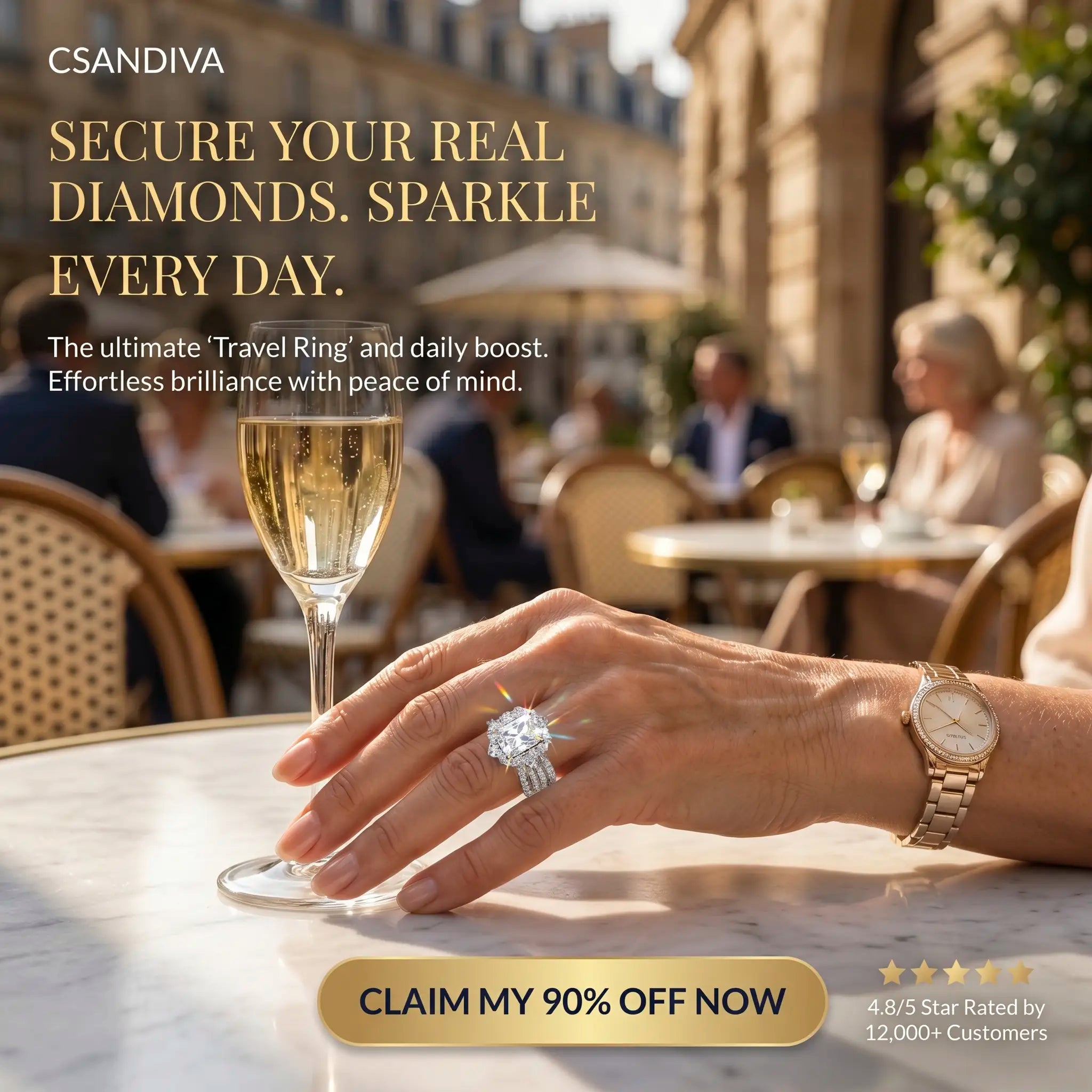 csandiva™ The "Aura" 3.0ct Radiant Halo Ring - Travel-Safe Brilliance & Smart Luxury Alternative | Claim 90% OFF Today🔥