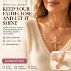 The Heart of Faith Pink Moissanite Cross Necklace — A Feminine Heart-Centered Symbol of Love, Strength & Everyday Sparkle in Gold or Silver | Last Day Sale-90% OFF🔥