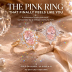 The Blush Aurora Pink Oval Moissanite Ring — A Luminous Blush Center, Flattering Oval Shape & Vintage Starburst Halo Made to Celebrate the Woman You’ve Become | Gold or Silver | Last Day Sale-90% OFF🔥