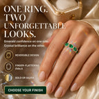 The Reversible Green Moissanite Eternity Ring — One Ring, Two Unforgettable Looks: Turn It for Vivid Green Color or Clear Moissanite Brilliance, Flatter Your Fingers & Finish Every Outfit Without Stacking | Gold or Silver | Last Day Sale-90% OFF🔥