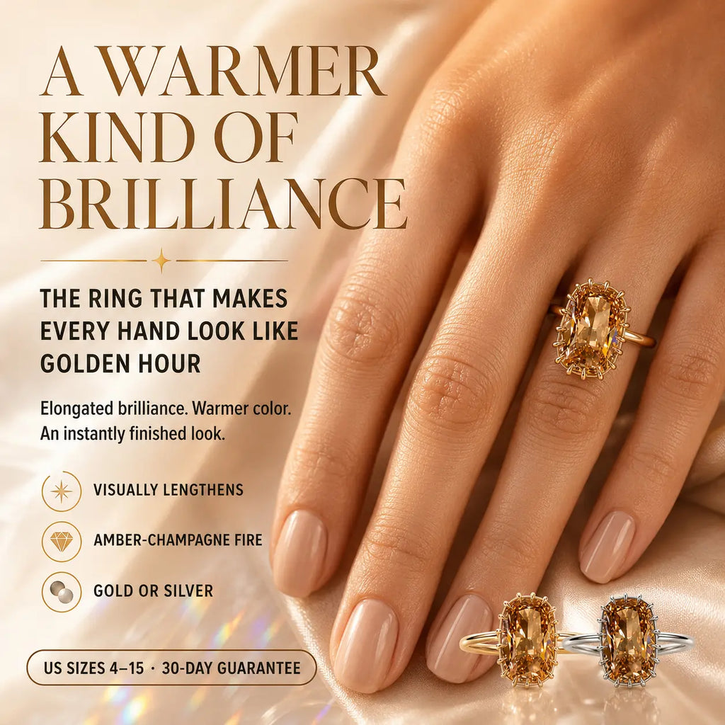 The Golden Hour Crown™ Elongated Cushion Lab-Grown Diamond Ring-Make Fingers Look Longer, Complete Every Outfit & Turn Everyday Moments Into Something Unforgettable | Gold or Silver | Last Day Sale-90% OFF🔥