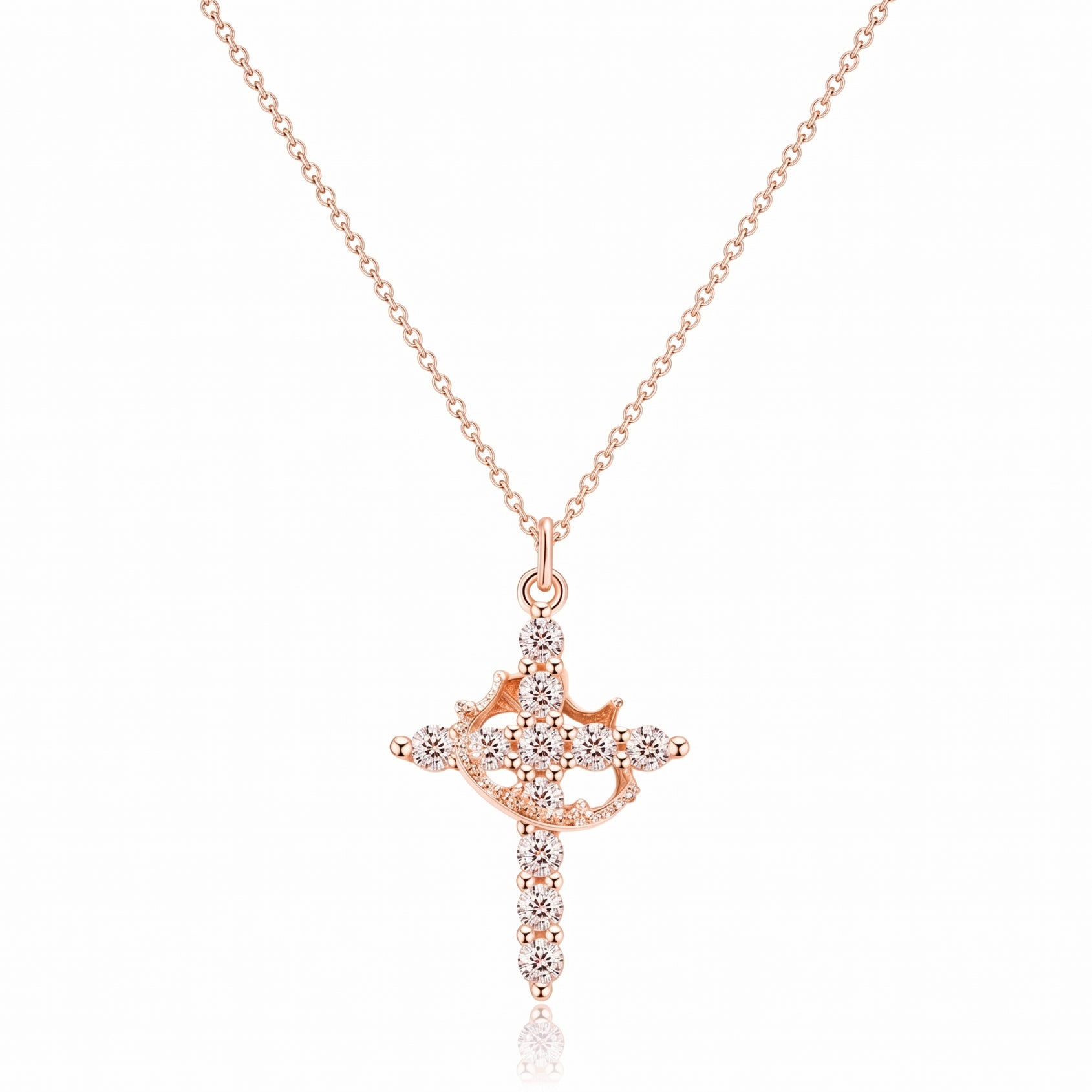 csandiva™ 14K Gold Rotatable Crown Cross Necklace - Discreet Anxiety Relief & Elegant Faith Jewelry | Claim 90% OFF Last day🔥