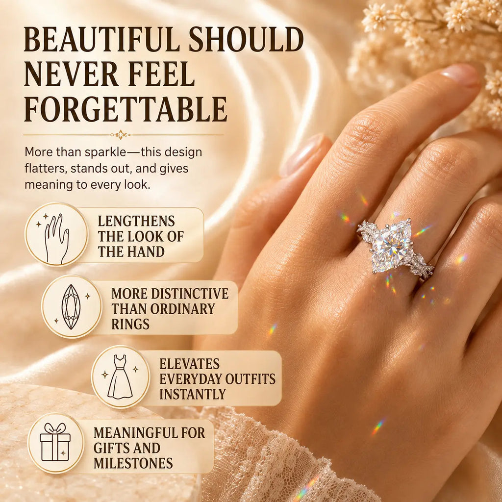 The Marquise Crown Lab-Grown Diamond Ring Set — A Three-Piece Bridal Stack Made for Your Forever | Gold or Silver | Last Day Sale-90% OFF🔥