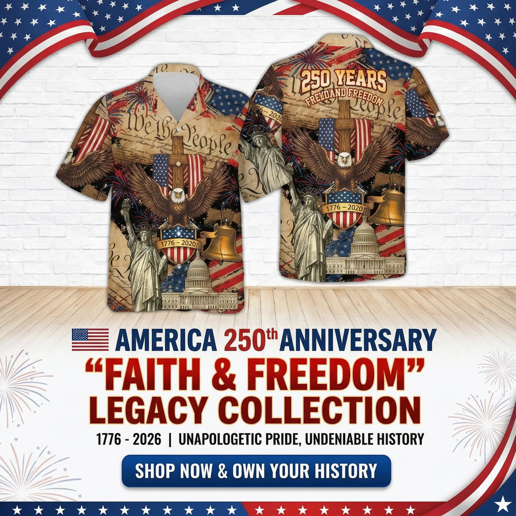 America 250th Anniversary Hawaiian Shirt | Faith & Freedom Apparel Last Day Sale-90% OFF🔥
