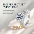 csandiva™ The "Everlasting" 5.0ct Adjustable Halo Ring - Comfort Fit & Travel-Safe Brilliance | Claim 90% OFF Today🔥