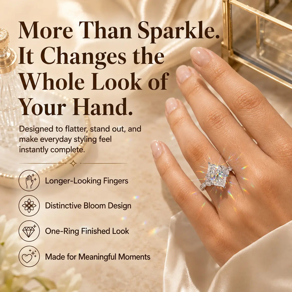 3ct Dutch Marquise Bloom Lab-Grown Diamond Ring — A Finger-Flattering Statement of Brilliant Sparkle & Custom-Look Elegance | Gold or Silver | Last Day Sale-90% OFF🔥