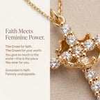 csandiva™ 14K Gold Rotatable Crown Cross Necklace - Discreet Anxiety Relief & Elegant Faith Jewelry | Claim 90% OFF Today🔥