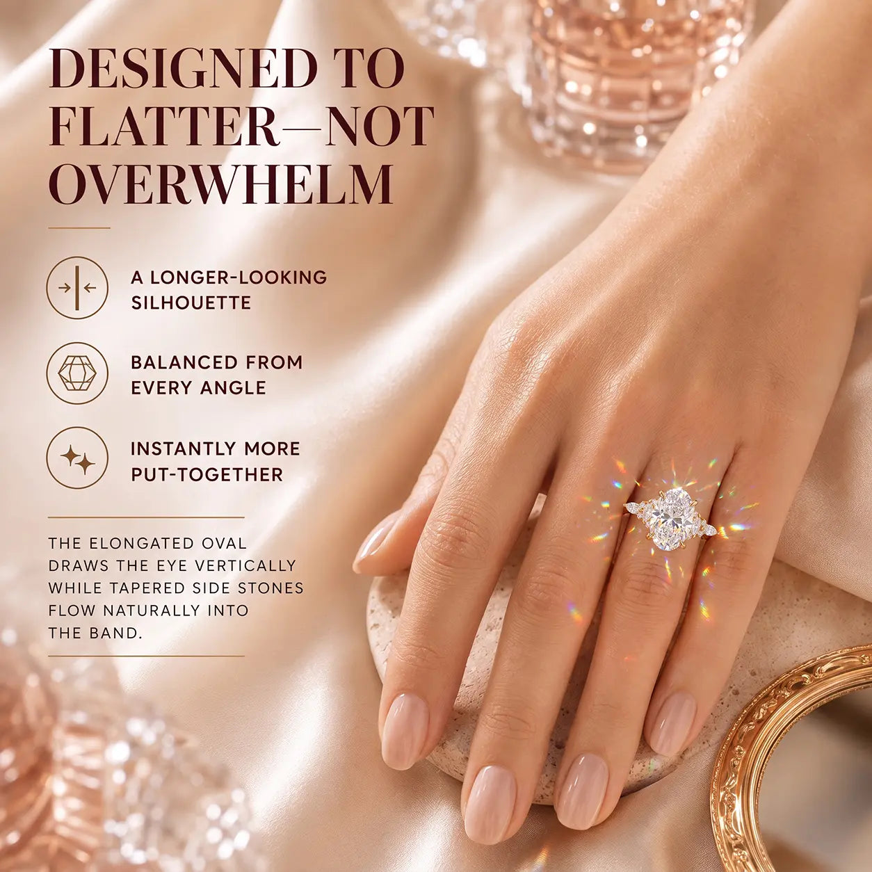 The Hand-Flattering Oval Moissanite Ring That Makes Every Look Feel More Expensive-Last Day Sale-90% OFF🔥