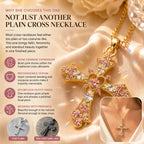 The Heart of Faith Pink Moissanite Cross Necklace — A Feminine Heart-Centered Symbol of Love, Strength & Everyday Sparkle in Gold or Silver | Last Day Sale-90% OFF🔥