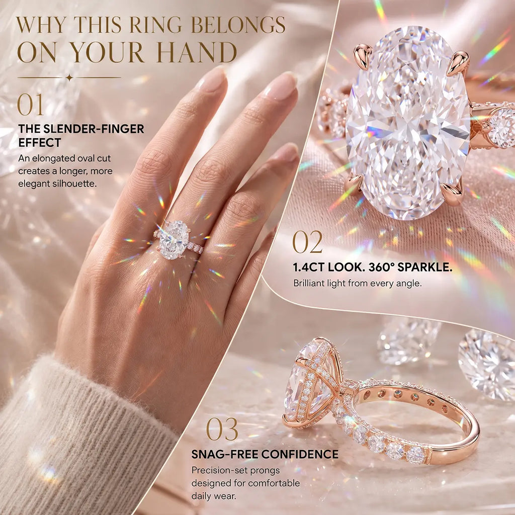 The Crown Oval™ — The Hand-Flattering 1–6 CT Lab-Grown Diamond Ring Designed to Make Your Fingers Look Longer and Every Outfit Feel Instantly More Elegant-Last Day Sale-90% OFF🔥