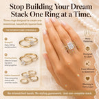 The Complete 3-Ring Bridal Stack — One Timeless Set, Endless Ways to Wear Your Sparkle | Gold or Silver | Last Day Sale-90% OFF🔥