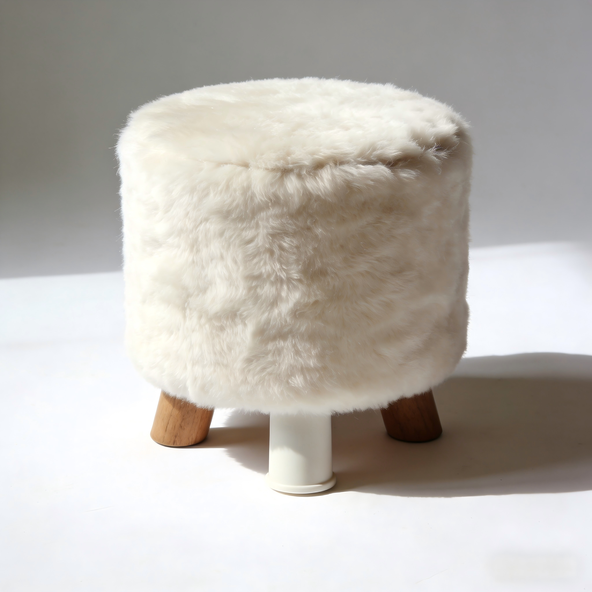 Cozy Faux Fur Footrest Stool