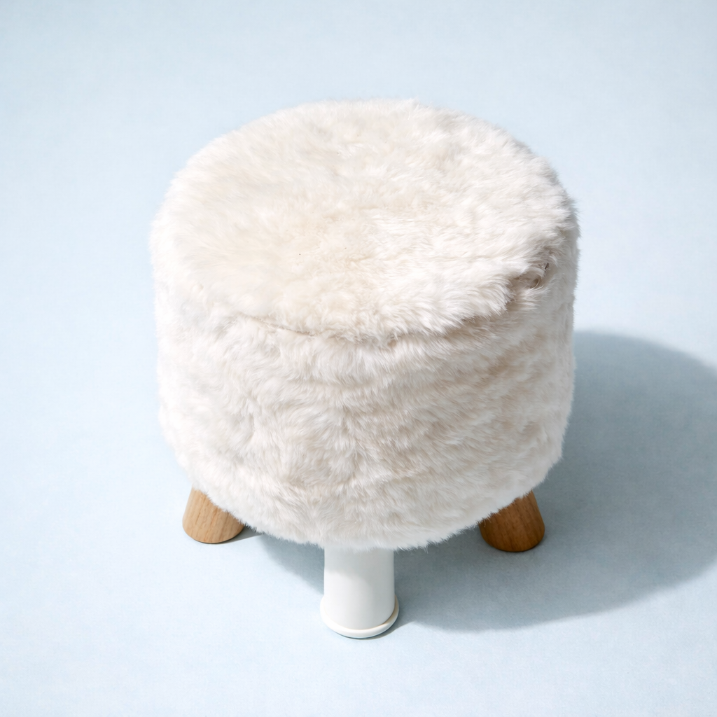 Cozy Faux Fur Footrest Stool
