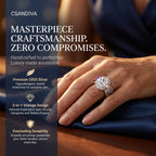 csandiva™ The "Aura" 3.0ct Radiant Halo Ring - Travel-Safe Brilliance & Smart Luxury Alternative | Claim 90% OFF Today🔥