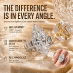 Made to Be Noticed — 7.00CT Marquise Lab-Grown Diamond Ring with Baguette Hidden Halo & Custom-Look Brilliance | Gold or Silver | Last Day Sale-90% OFF🔥