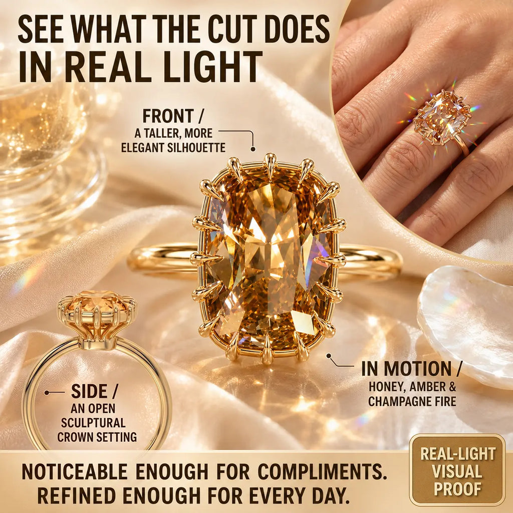 The Golden Hour Crown™ Elongated Cushion Lab-Grown Diamond Ring-Make Fingers Look Longer, Complete Every Outfit & Turn Everyday Moments Into Something Unforgettable | Gold or Silver | Last Day Sale-90% OFF🔥