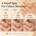Lucky Clover Spinner Ring – Wear Your Luck, Spin Into Calm | 925 Sterling Silver & Lab-Grown Diamond Sparkle | Gold or Silver | Last Day Sale-90% OFF🔥