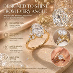 The Blush Bloom™ Oval Moissanite Ring — A Brilliant Oval Center Framed by Delicate Baby’s-Breath Sapphire Clusters in Gold or Silver | Last Day Sale-90% OFF🔥
